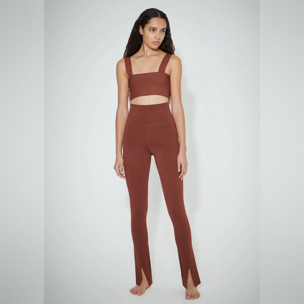 Cropped stretch-knit top